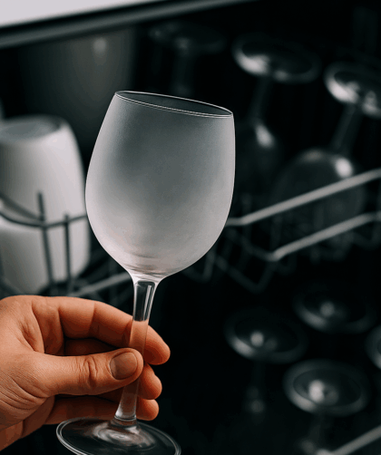 mosogatógép pohár fehér folt