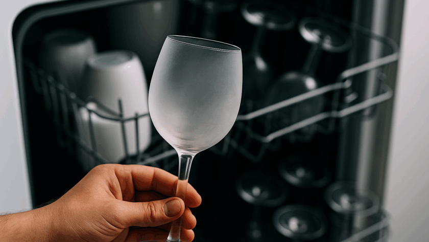 mosogatógép pohár fehér folt